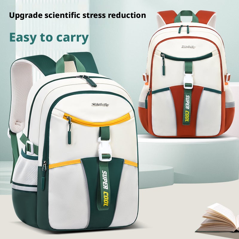 Sesame Baby Middle School Student Backpack, Spine Protection, Large Capacity, Weight Reducing - Image 2