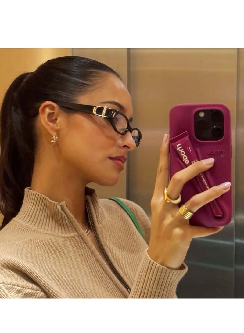 Rhode iPhone 16 Pro Silicone Lip Holder for Cell Phone, Lip Gloss Adhesive Sleeve for Phone, Lip Holder Stick-on Phone Case, Back Stick On Holder for Rhode iPhone 16 Pro(Raspberry Jelly) - Image 3