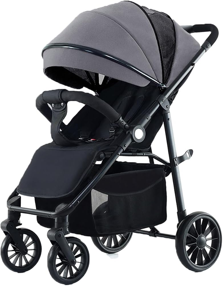 Sharpdo Baby Compact Stroller, Travel System Lightweight Stroller, Easy To Fold,Travel Stroller Pram With Adjustable Footrest, Can Sit And Lie-Grey - Image 1