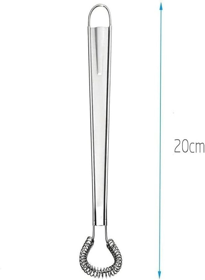 Bwexxt Silver Egg Beater Stainless Steel Mini Spring Coil Whisk Handheld Milk Frother Foamer Sauce Stirrer Blender Coffee Mixer Kitchen Egg Whisks Kitchen Utensils and Gadgets - Image 2