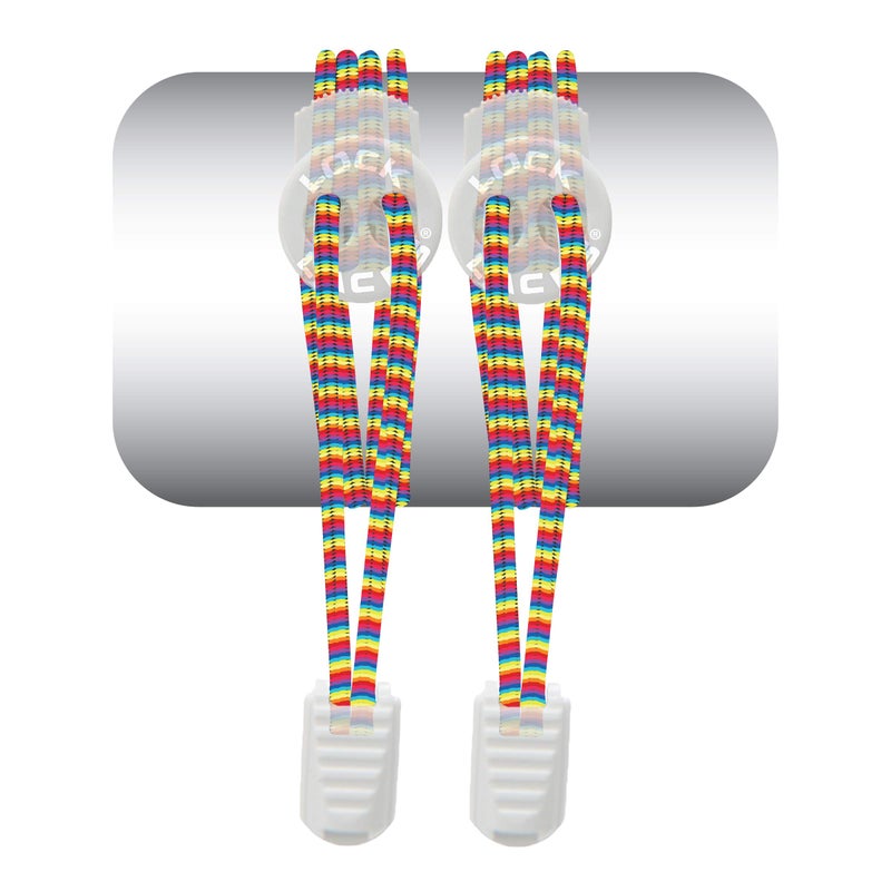 LOCK LACES - Elastic No Tie Shoelaces, One Size Fits All (Special Edition) (Rainbow) - Image 5