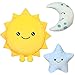 BenBen Sun Plush Toy 12 inch Set of 3 7 inch Stuffed Star and Moon Cute Plushies Gift Kids Bedroom Decorative Toy Easter Basket Stuffers Fun Plush Pillow for Home Dcor - Image 2