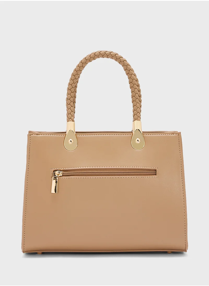 Khizana Croc Print Satchel Bag