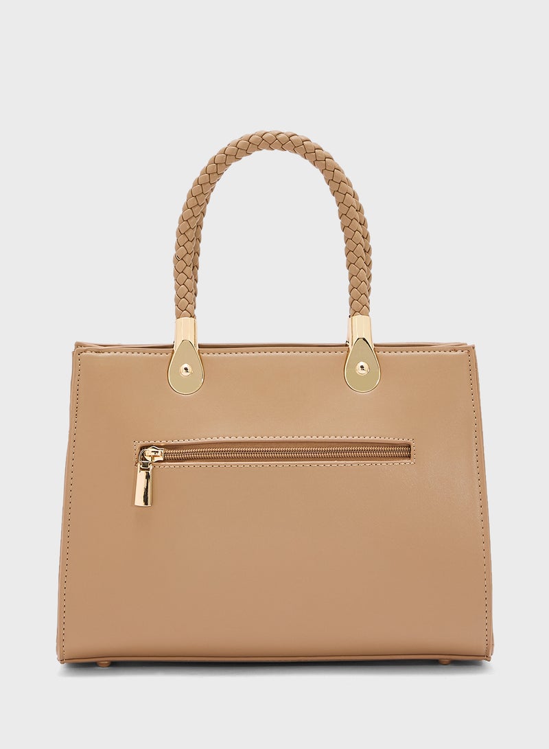 Khizana Croc Print Satchel Bag  - Image 2