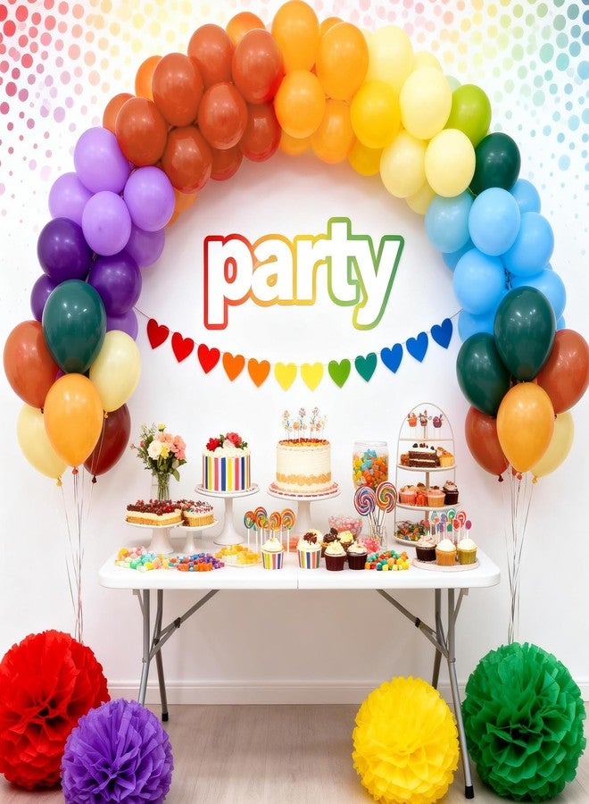 Froova Boho Rainbow Balloon, Retro Dusty Baby Blue Orange Dark Light Yellow Pastel Lavendar Mutilcolor Balloon Assorted Colorful Muted Balloons for Kids Birthday Baby Shower Summer Safari Party Decorations - Image 3