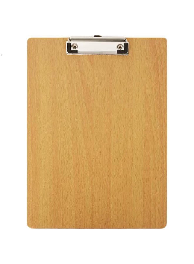 Simaa A4 Wood-Textured Writing Clipboard, Metal Strong Clip Writing Pad, Exam Paper Document Storage Folder, Brown, 10-Pack - Image 2
