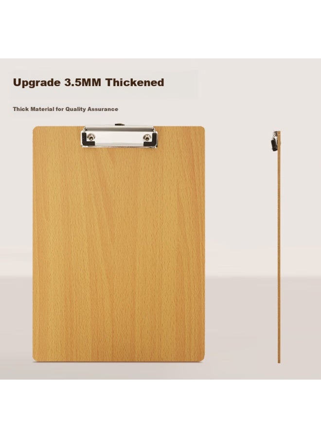 Simaa A4 Wood-textured Writing Clipboard, Metal Strong Clip Writing Pad, Exam Paper Doent Storage Folder, Brown, 10-pack - Image 2