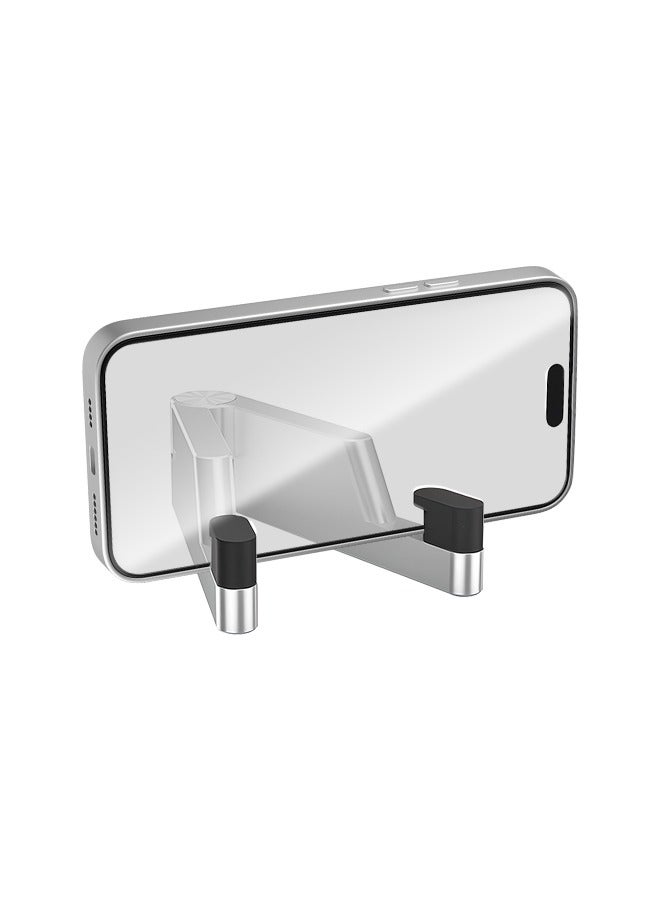 Desktop Mobile Phone Holder V-Shaped Mini Portable Aluminum Alloy Compatible with All Smartphones - Image 1