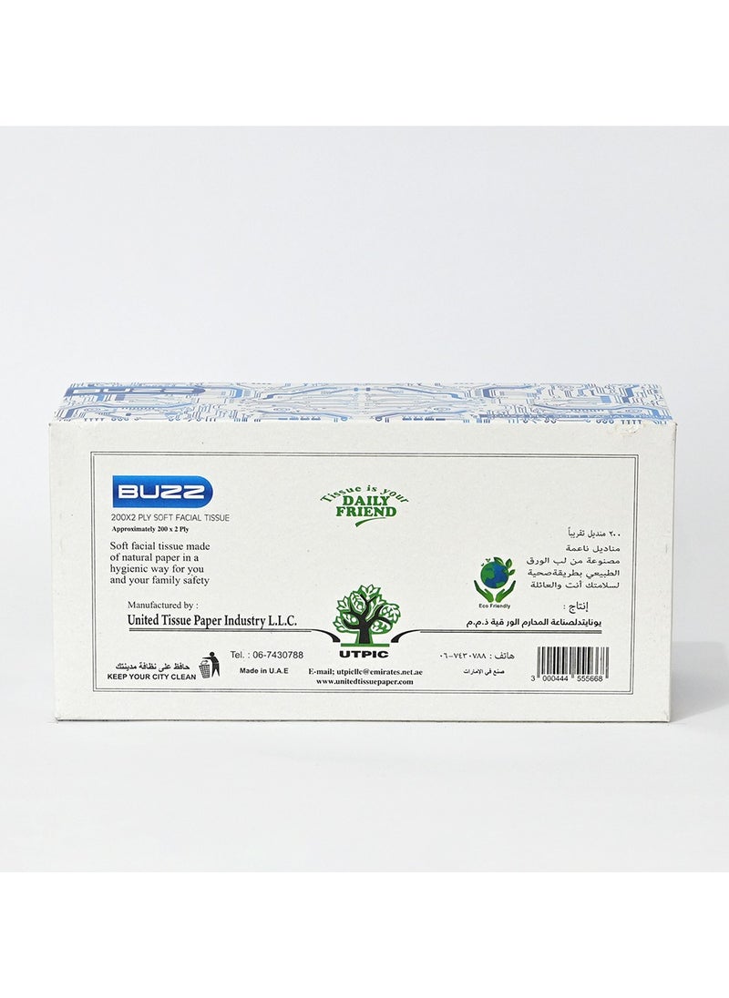 Buzz BUZZ Facial Tissue: Softness and Strength in Every Sheet 2-ply, 5 boxes x 200 sheets  - Image 4