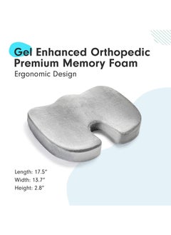 LEDIN Orthopedic Gel Foam Seat Cushion Tailbone,Support for All-Day Sitting and Back Pain Relief grey  - Image 3