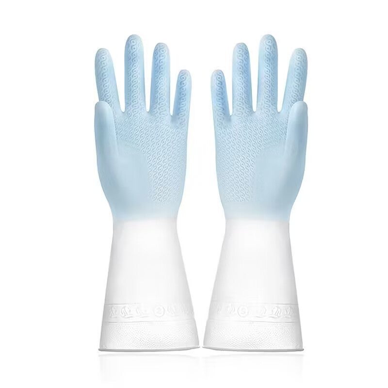 Durable Gradient Kitchen Cleaning Latex Gloves Gradient Blue