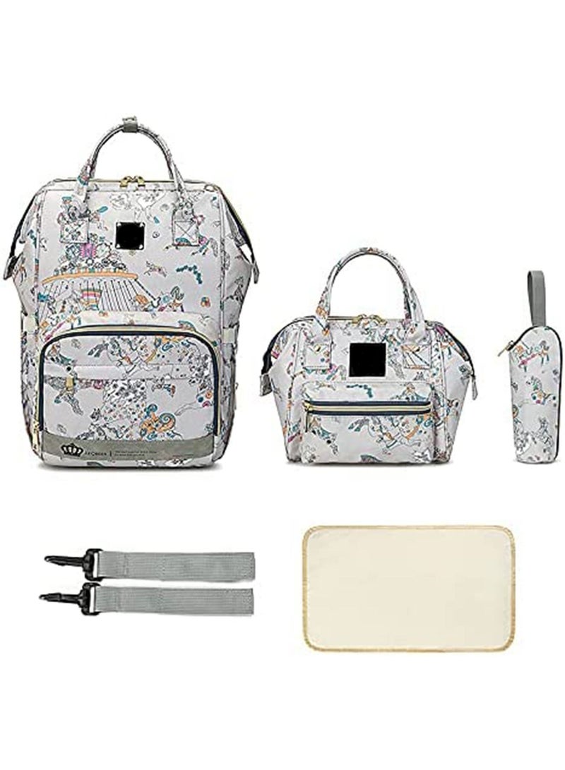 GT-Wheel Baby Diaper Mummy Bag Backpack, Diaper Bag Tote, Bottle bag, Large Unisex Baby Bags with Changing Pad, Multipurpose Travel Bag for Moms Dads(Multicolor)