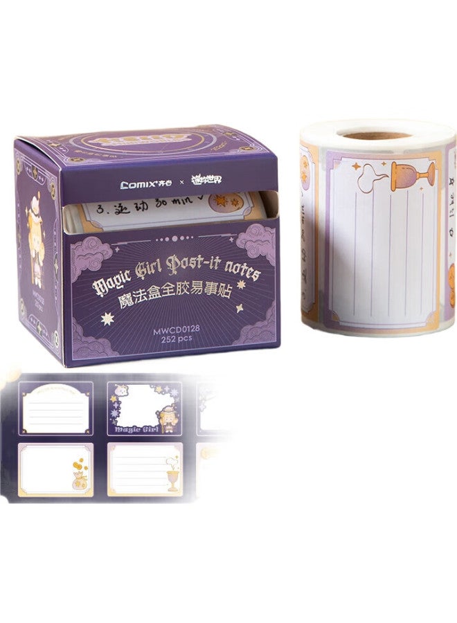 Comix Mini World Magic Box 256 Sheets Pull-Out Sticky Notes Tearable Memo Pad Full Glue Sticker Mwcd0128 Random Delivery - Image 2