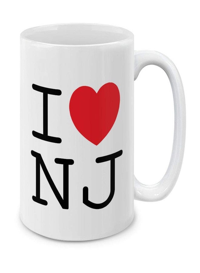 MUGBREW كوب قهوة/شاي من السيراميك من MUGBREW، مكتوب عليه "أحب نيوجيرسي"، 11 أونصة - Image 1