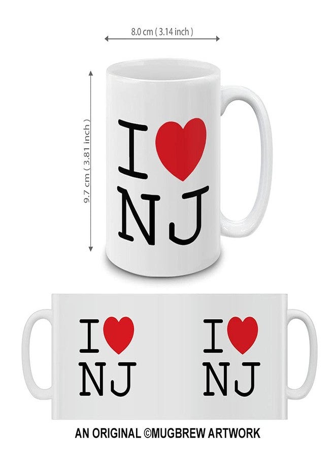 MUGBREW كوب قهوة/شاي من السيراميك من MUGBREW، مكتوب عليه "أحب نيوجيرسي"، 11 أونصة - Image 4