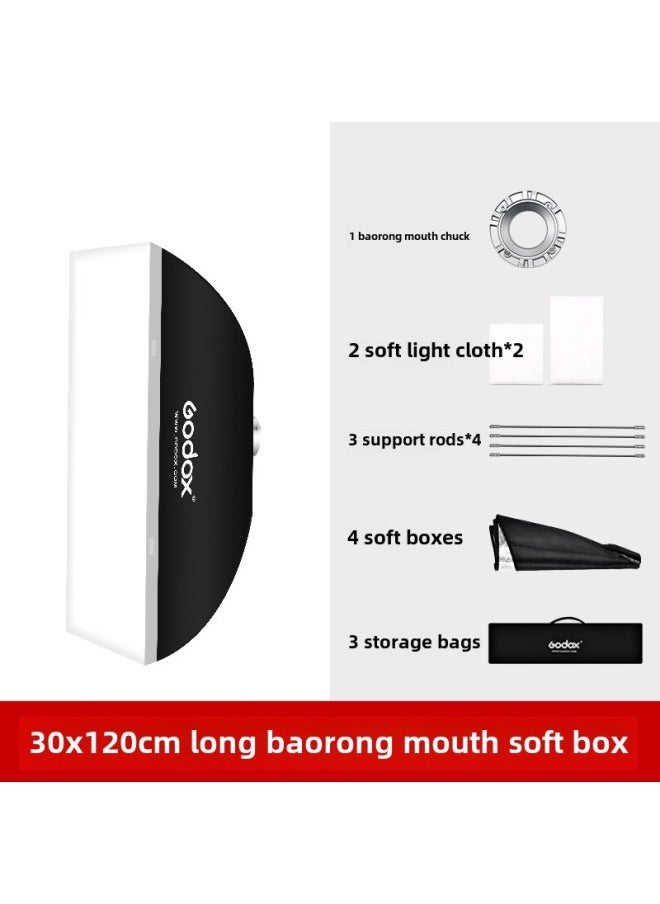 Generic GodoxBW60 * 90 70*100 80*120cm Soft Light Box Double Soft Light Cloth Fabric Baorong Bayonet Shadow-Body Color:30x120cm Long Soft Box  - Image 1