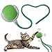 AebDerp Interactive Cat Dog Toy Ball Indoor Small Automatic Moving Smart Rolling Fun Pet Game with Led Light and String Tail for Motion Activated Cute Kitten Puppy Present Exercise Wheel Supplies Green - Image 3