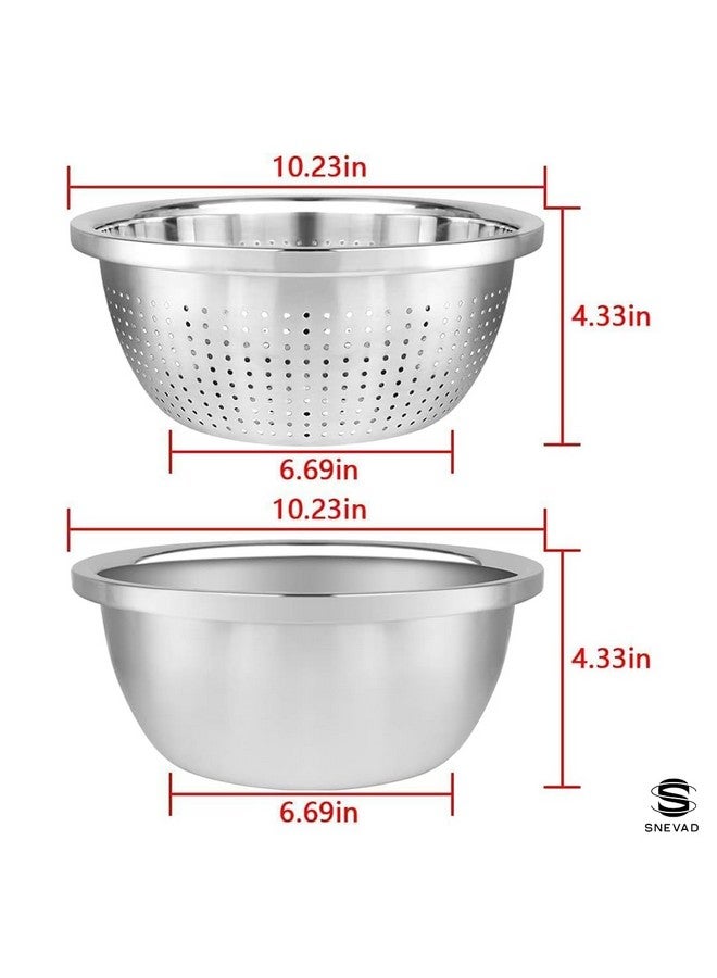 Snevad Stainless Steel Rice Washing Bowl & Mixing Bowls Heavy Duty Kitchen Strainer, Washer Basin for Rice, Vegetable, Fruits, Pasta Mixing, Food Washing Dishwasher Safe Micro-Perforated Colander - Image 4