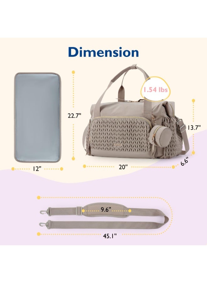 حقيبة حفاضات توت، سعة كبيرة لحقائب حفاضات السفر، حقيبة مستشفى للولادة، حقيبة أطفال مع علبة لهاية - Image 5