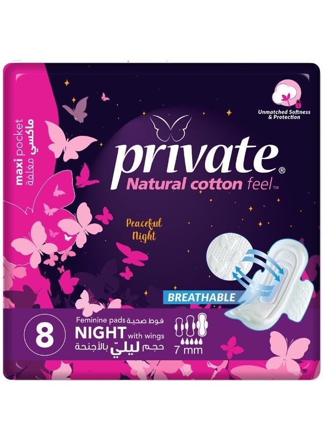 Natural Cotton Feel Maxi pads Pocket 8 Pads