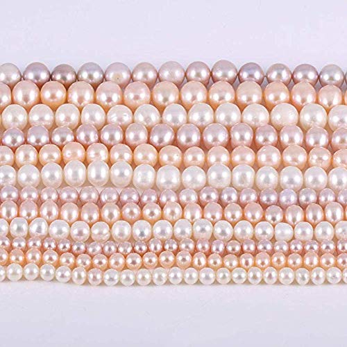 LE SKY natural pearl beads round freshwater purple pearl loose beads for jewelry making 5-6mm 14.2 inches - Image 4