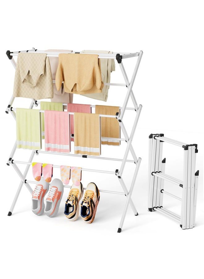 BAKON Foldable Clothes Drying Rack,Space-Saving & Portable Drying Rack for Clothes,Sturdy Metal Clothes Dryer Rack for Indoor & Outdoor,Laundry Room,Dorm Room,Apartments - Image 1