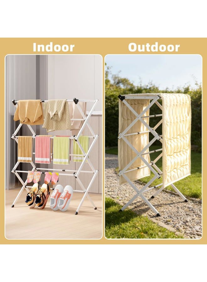 BAKON Foldable Clothes Drying Rack,Space-Saving & Portable Drying Rack for Clothes,Sturdy Metal Clothes Dryer Rack for Indoor & Outdoor,Laundry Room,Dorm Room,Apartments - Image 3