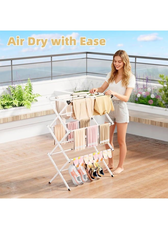 BAKON Foldable Clothes Drying Rack,Space-Saving & Portable Drying Rack for Clothes,Sturdy Metal Clothes Dryer Rack for Indoor & Outdoor,Laundry Room,Dorm Room,Apartments - Image 5