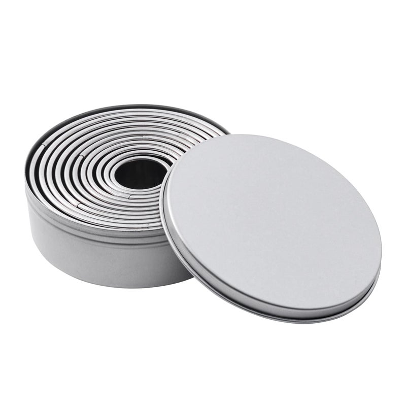 KTores Stainless Steel Round  Cookie Cutters Baking Pastry Cutter Set  Strong Circle Biscuit Cookie Cutter Set  11 Cookie Cutter Sizes  Shapes