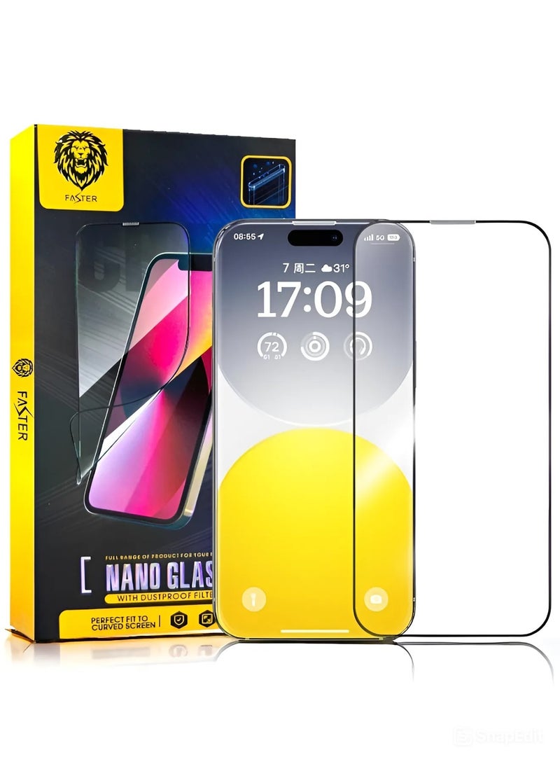 Faster Nano screen protector for iPhone 15, anti-breakage and anti-scratch, with HD clarity for mobile from Faster, maximum protection for the screen from scratches and breakage. - Image 1