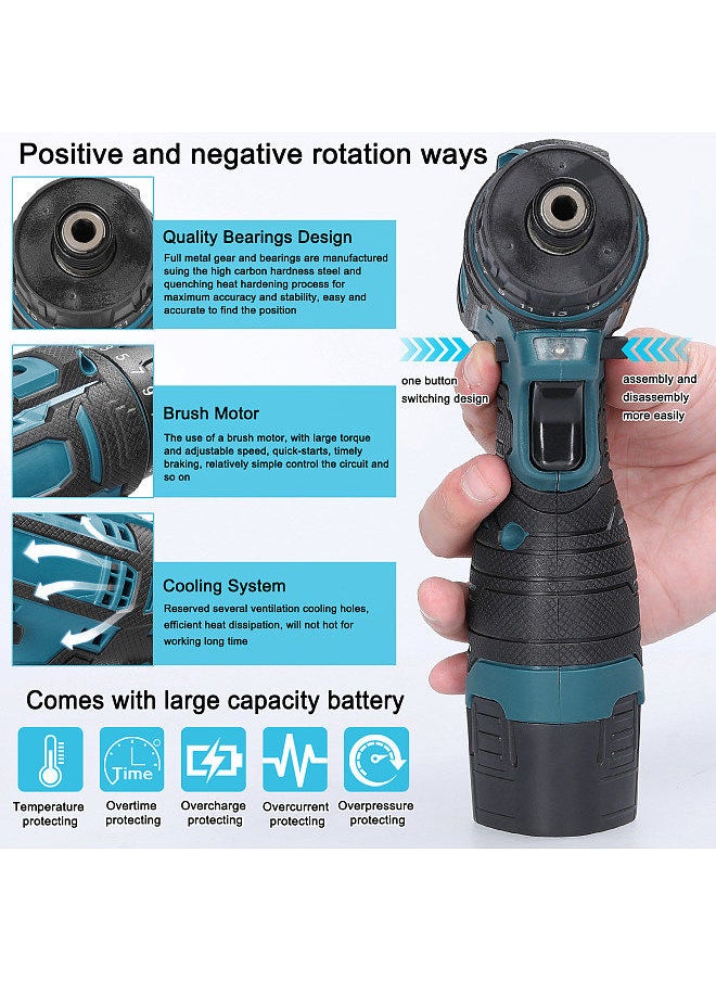 Generic - 12 V Lithium Screwdriver Torque Adjustable 2 Speed Control Modes Multifunctional Repairing Tool Kit Brush Motor Electric Screw Driver for Mobilephones Computers Home Appliances - Image 1
