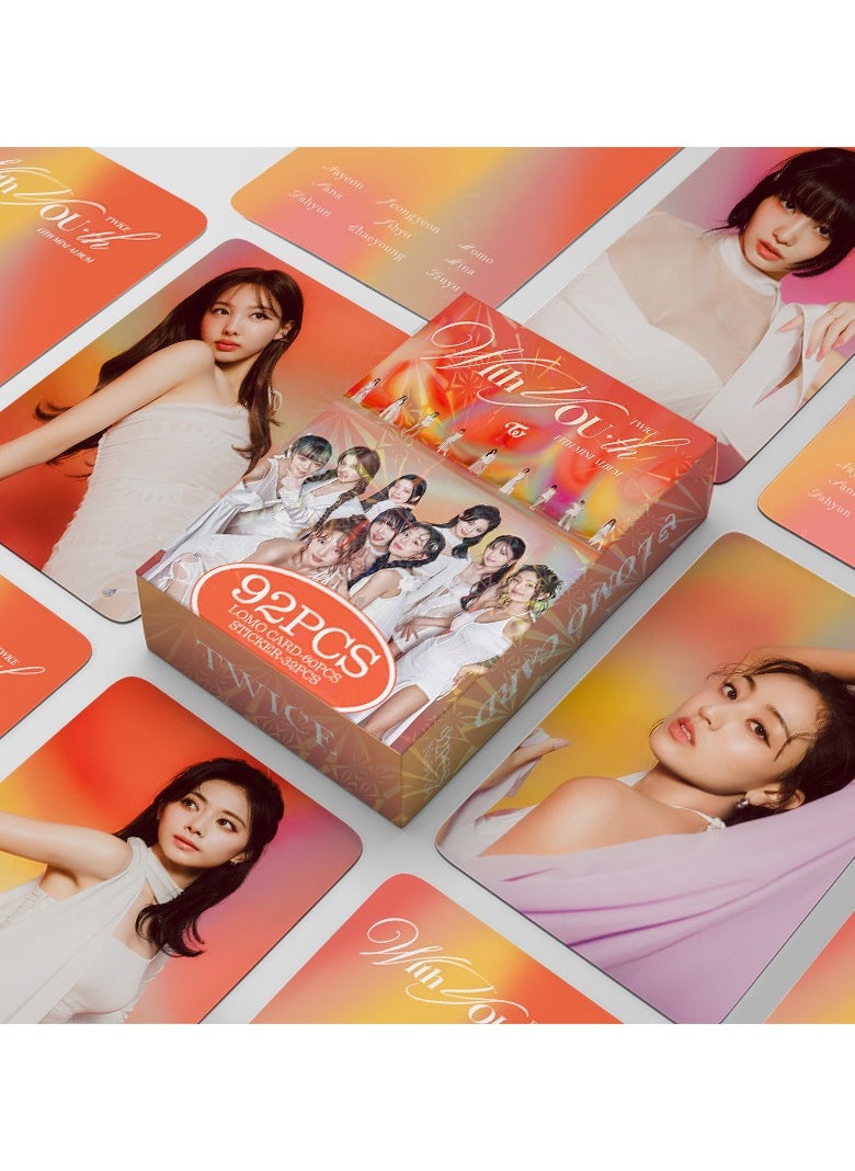 EHOME 92Pcs TWICE New Album With YOU-Th Lomo Card And Sticker  - Image 1