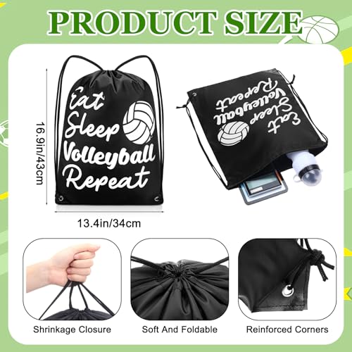 MiniInflat 48 Pcs Volleyball Party Favors for Kids Volleyball Team Gifts Bulk Include 12 Drawstring Bags 12 Keychain 12 Silicone Bracelets 12 Mini Stress Ball for Birthday Sport Supplies Decoration - Image 5