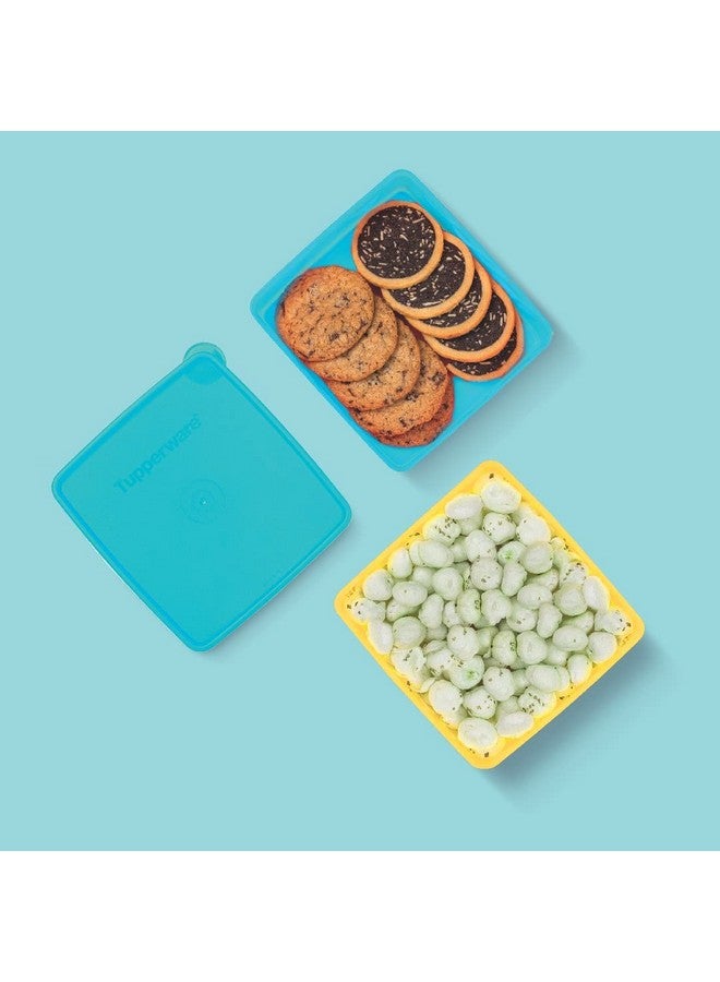Tupperware Snack Stackers 400ml (Set of 2), Yellow & Blue - Image 3
