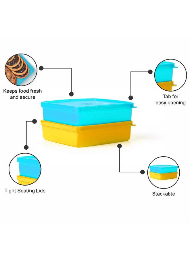 Tupperware Snack Stackers 400ml (Set of 2), Yellow & Blue - Image 4