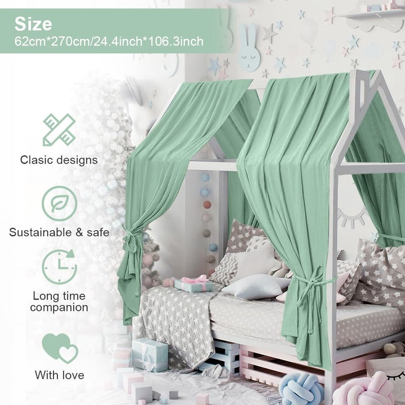 HOTUT Extra Wide Princess Bed Canopy, 2pcs Large Children Bed Canopy, 100% Cotton Girls Mosquito Net, Kids Princess Play Tents Nursery Room Decoration for Baby, for Women Bedroom Decorations - Image 2