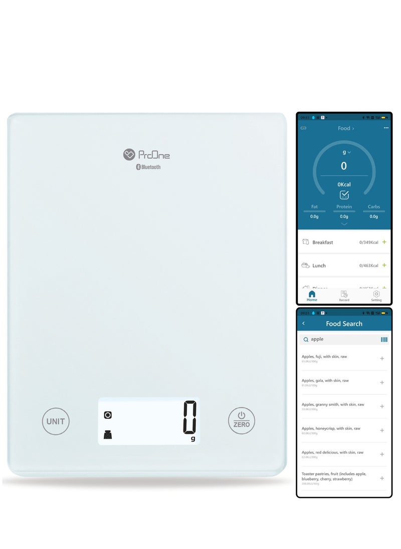 ProOne - ProOne Bluetooth Smart Kitchen food Scale, Measure Volume, Weight, Calories, Multi User Data Storage, Phone Connect, Small Weight machine Cooking, Baking & Your Diet Planning Partner - Image 1