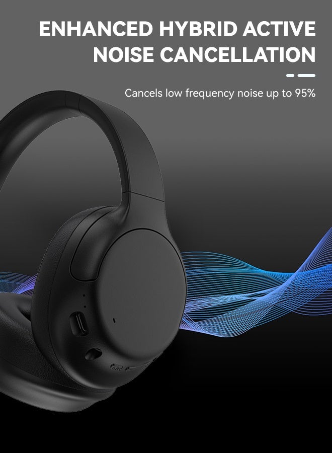 Gaayou Wireless Bluetooth Headphones with ANC, Over-Ear Stereo Headset, Foldable Design, Deep Bass, 40 Hours Playtime, Compatible with iPhone, Android, PC - Image 2
