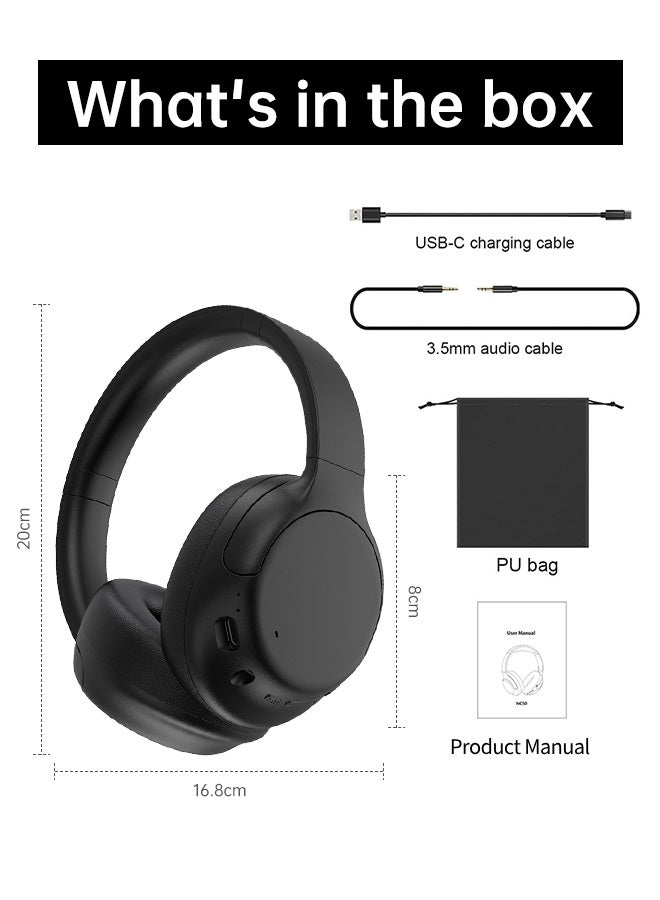 Gaayou Wireless Bluetooth Headphones with ANC, Over-Ear Stereo Headset, Foldable Design, Deep Bass, 40 Hours Playtime, Compatible with iPhone, Android, PC - Image 5