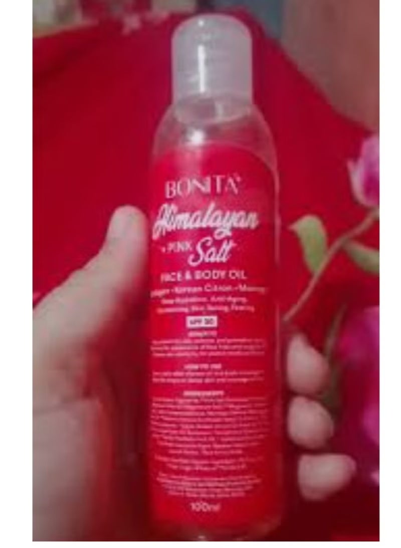 بونيتا زيت بونيتا للوجه والجسم بملح الهيمالايا الوردي (كولاجين + ليمون كوري + مورينجا) ترطيب عميق - مضاد للشيخوخة مع عامل حماية من الشمس SPF30، 100 مل - Image 4
