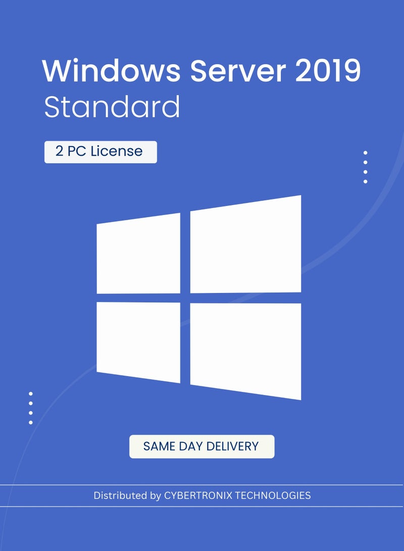 Windows Microsoft Windows Server 2019 Standard | 2 PC License | Digital License | SAME DAY DELIVERY