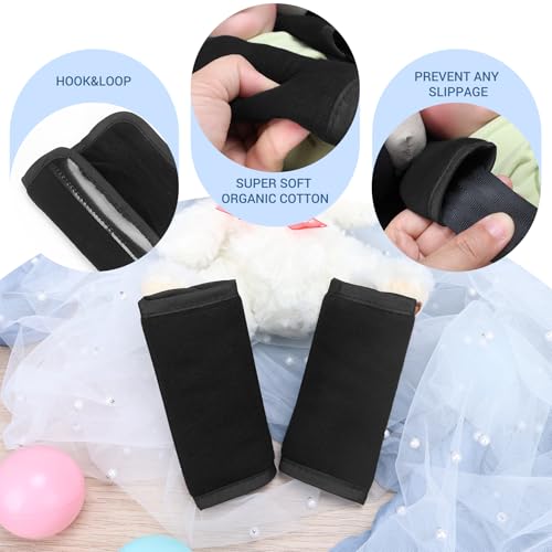 COOLBEBE Upgraded Babybody Support & Strap Covers Set for Newborn Infant Toddler - Extra Soft Breathable Car Seat Insert Cushion Pad, Perfect for Carseats, Strollers, Swing, Black - Image 5