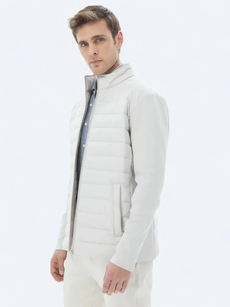 كيب معطف منسوج عادي بياقة عالية وقصة عادية من الحجر