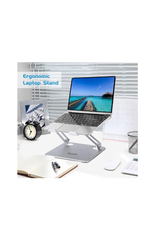Generic - Laptop Stand with Fan, Laptop Riser Computer Stand for Laptop Foldable & Height Adjustable, Compatible with MacBook Air Pro, Dell, HP, Notebook 10-17.3” Sliver - Image 1