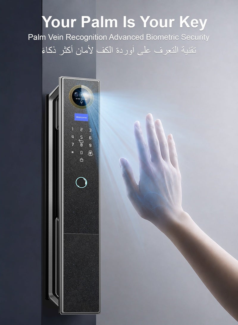 Makayuron  Smart Door Lock: WiFi, Fingerprint, Face ID, Palm Vein, Auto-Unlock, Video Peephole, Remote Control, Type-C Power - Image 4