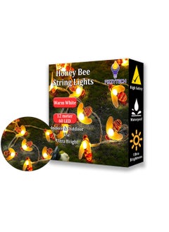 fizzytech fizzytech Plastic Honey Bee String Lights of Home Decoration Diwali Light for Decorations 12 Meters 60 Led Warm White  - Image 1