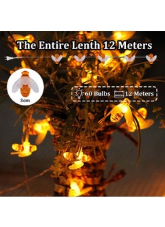 fizzytech fizzytech Plastic Honey Bee String Lights of Home Decoration Diwali Light for Decorations 12 Meters 60 Led Warm White  - Image 4