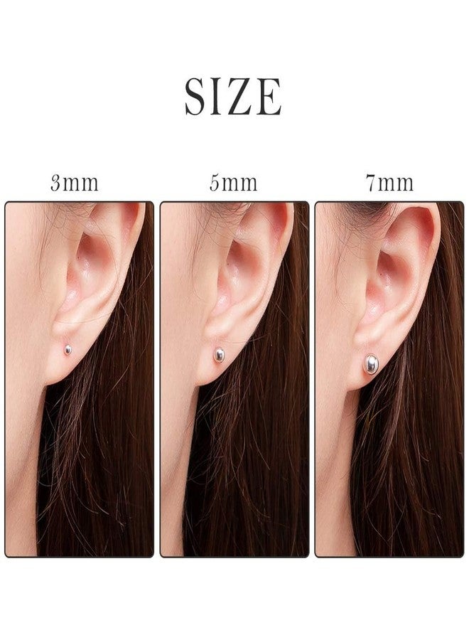 PROSTEEL 925 Sterling Silver Ball Stud Earrings Second Hole Earrings 7mm Sphere Second Ear Piercings Men Women Jewelry - Image 5