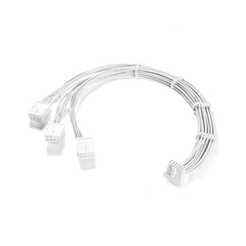 Formulamod 90 Degree 12VHPWR Extension Cable, White 16Pin to 3x8 Pin PCIe 5.0 for RTX 4080 4070 Ti 3090 Ti, Standard Type Z Angled GPU Sleeved Power Cord, 17.7-Inch 45cm 16AWG (White) - Image 1