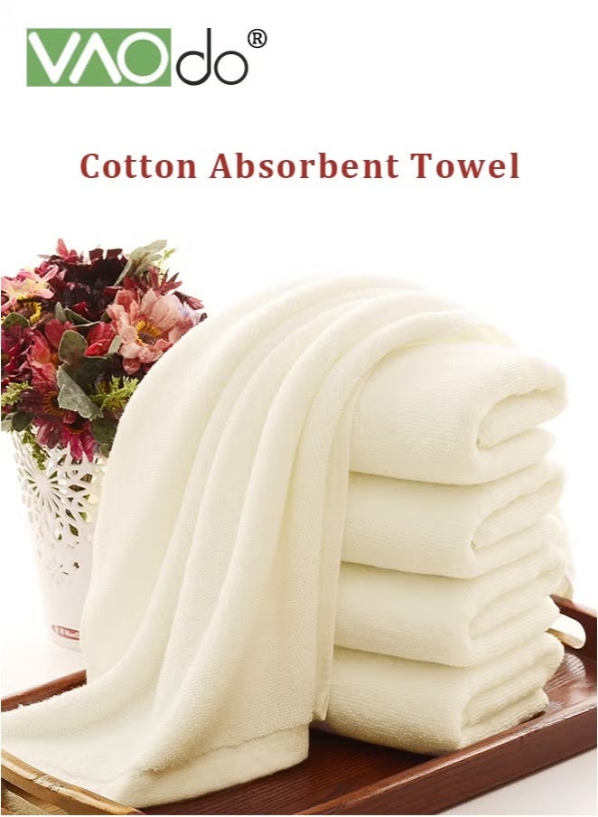 VAOdo 5PCS 100% Cotton Premium Washcloths, Ultra Absorbency Super Soft and Quick Dry Suitable for Bathroom Gym Spa and Hotel 34*73CM White - Image 2
